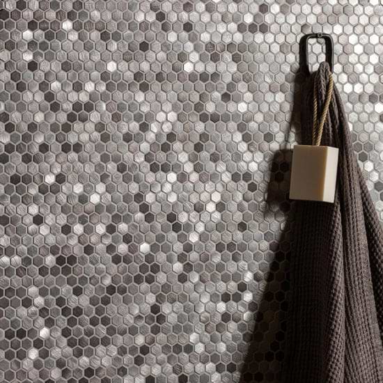 Anthe Micro Hexagon Grey Mix Mosaic - Hyperion Tiles Ltd
