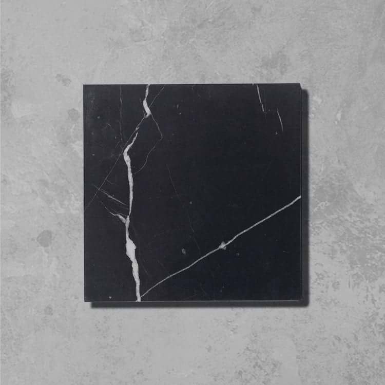 Black Veined Square Honed Marble - Hyperion Tiles Ltd