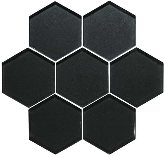 Glassworks Metallic and Sparkling Glass - Hera Metallic Hexagon Mosaic - Hyperion Tiles Ltd