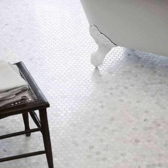 Large Hexagon White Marble Tile - Hyperion Tiles Ltd