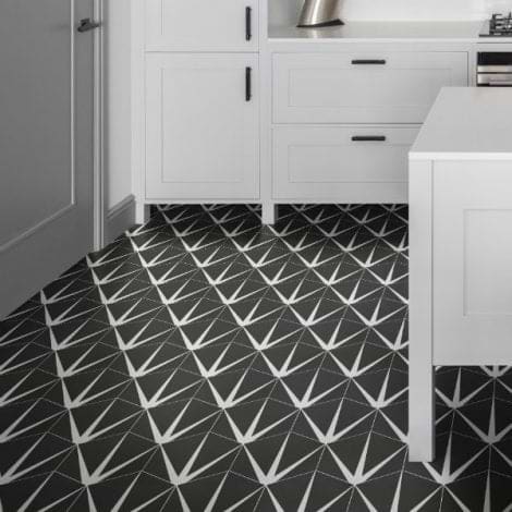 Lily Pad Porcelain Off Black Tiles - Hyperion Tiles Ltd