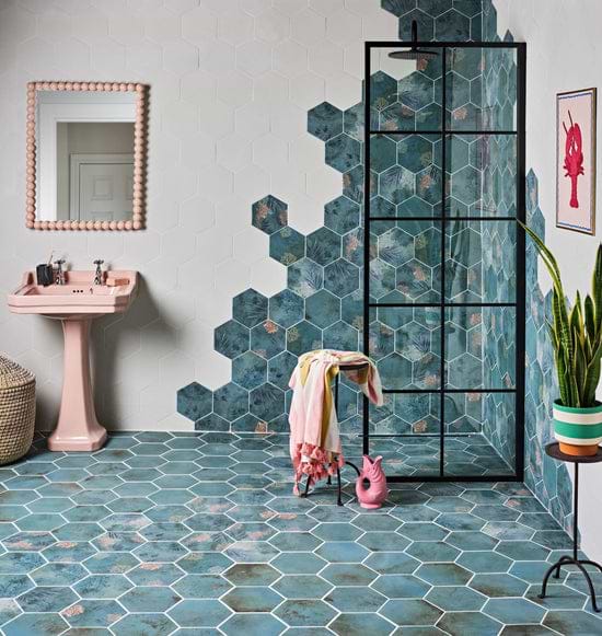 Mermaid’s Garden Porcelain Hexagon Tiles - Hyperion Tiles Ltd