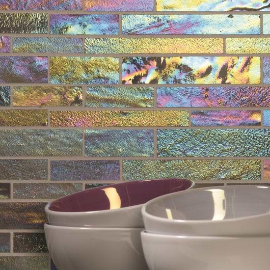 Morning Dew Glass Brickbond Mosaic - Hyperion Tiles Ltd