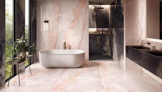 Onyx Pink in Polished and Matt Tiles - Hyperion Tiles Ltd