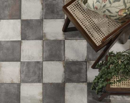 Osterley Porcelain Textured Square White Tiles - Hyperion Tiles Ltd