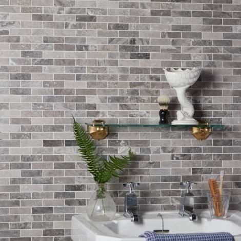 Palladio Marble Slim Brick Mosaic - Hyperion Tiles Ltd