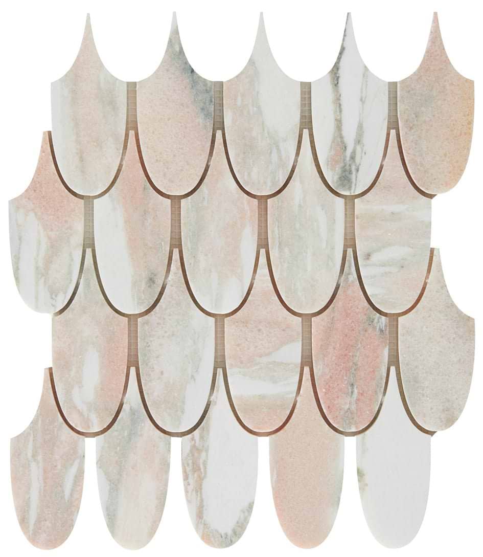 Plume Marble Flamingo Mosaic - Hyperion Tiles Ltd