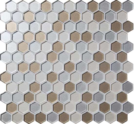 Selene Mini Hexagon Mixed Mosaic - Hyperion Tiles Ltd