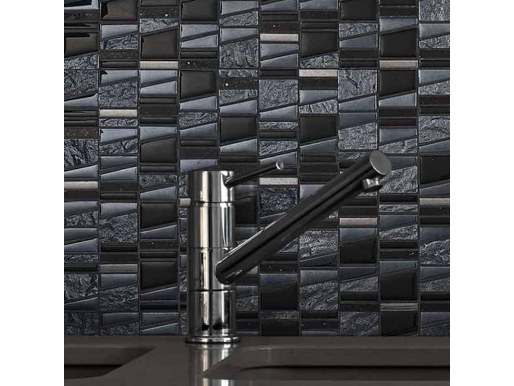 Trip Asi Negro Mosaic - Hyperion Tiles Ltd