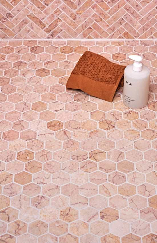 Valentine Marble Honed Hexagon Mosaic - Hyperion Tiles Ltd