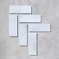 White Herringbone Honed Marble Tile - Hyperion Tiles Ltd