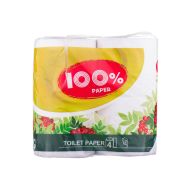 Туалетная бумага Рута 100% paper двухслойная белая классик №4