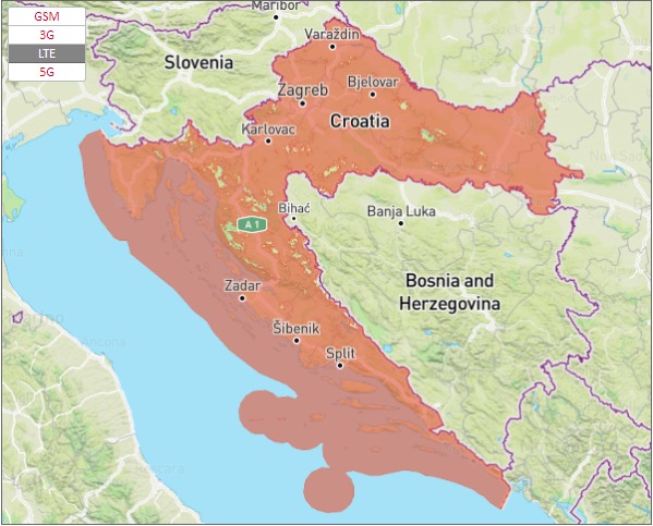 Croatia Coverage Map