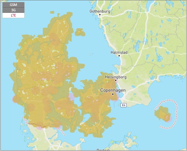 Denmark Coverage Map