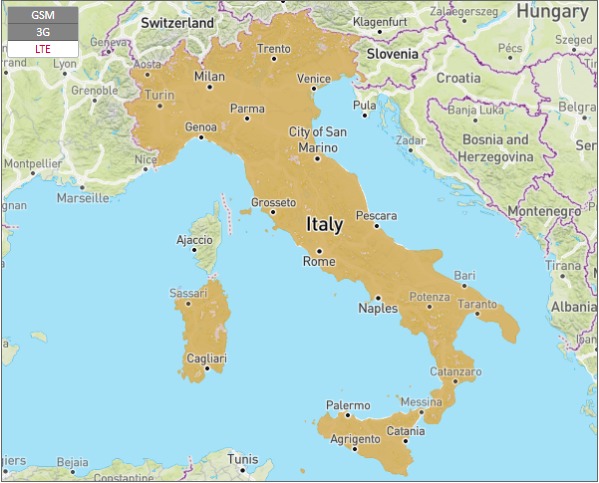 Italy Coverage Map