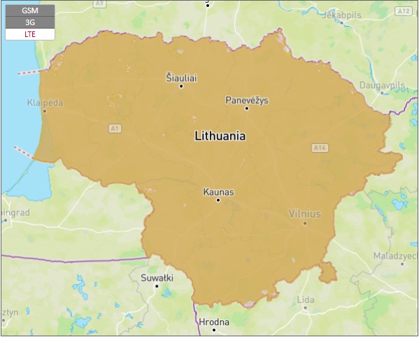 Lithuania Coverage Map