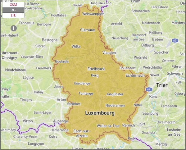 Luxembourg Coverage Map