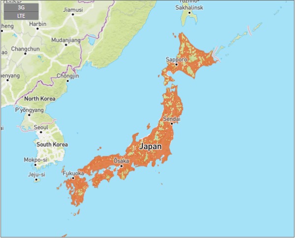 Japan Coverage Map