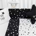 סט מצעים למיטת תינוק מבית מיננה - שחור כוכבים