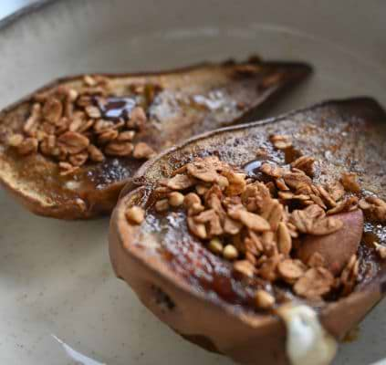 Poires au four et sirop de yacon