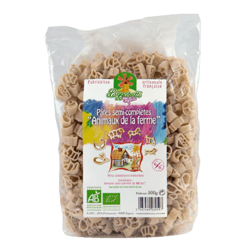 Animal Pasta Semi-wholewheat Organic