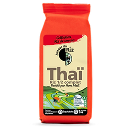 Thai rice 1/2 wholemeal 500 gr - Fair Trade Organic