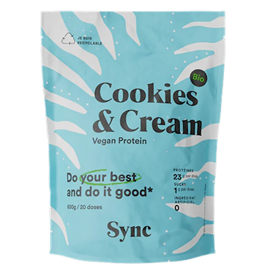 Poudre Protéinée Vegan Cookie & Cream (77% Protéine)