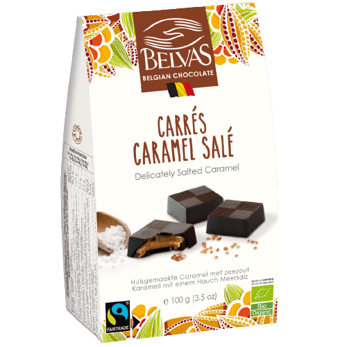Salted Butter Caramel Filled Chocolate Squares Organic