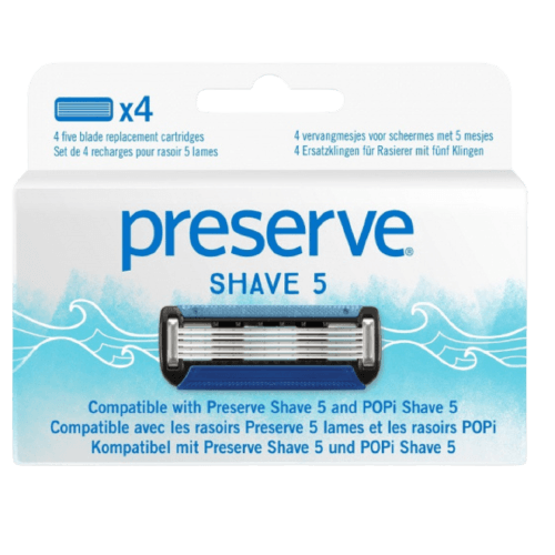 Set of 4 replacement blades -Preserve Shave 5