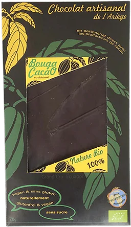 100% Cocoa Dark Chocolate Bar
