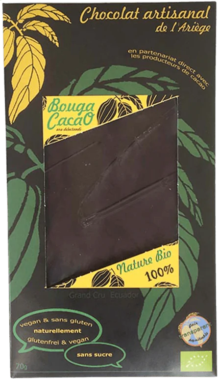 100% Cocoa Dark Chocolate Bar