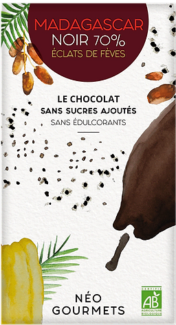Chocolat Noir 70% au Grué Sans Sucres Ajoutés