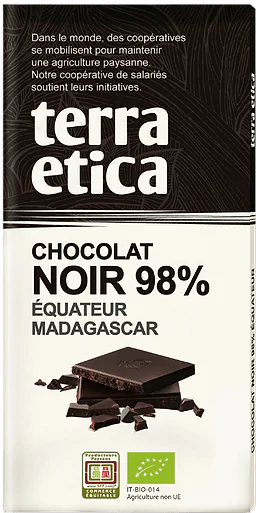 Chocolat Noir 98% Equateur Madagascar