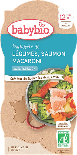 Légumes Saumon & Macaroni à l'Estragon + 12 mois