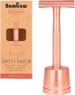 Metal Safety Razor with Stand Rosegold