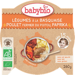 Assiette Légumes & Poulet Paprika + 15 mois