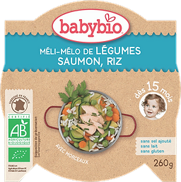Salmon Vegetables & Camargue Rice Plate + 15 months Organic