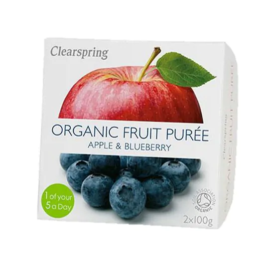 Clearspring - Compote Pomme Myrtille (sans sucre ajouté) BIO 2x100g