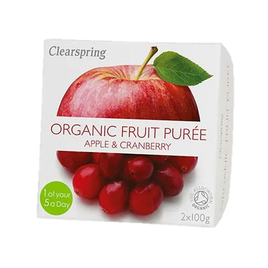 Clearspring - Compote Pomme Canneberge (sans sucre ajouté) BIO 2x100g