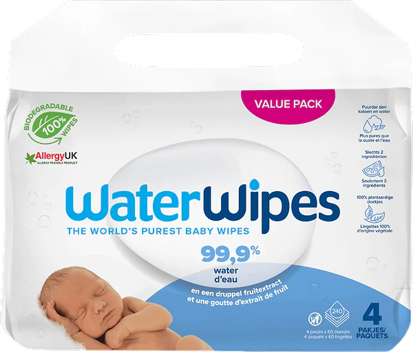 Lingettes Bébé à l'Eau, 60 lingettes