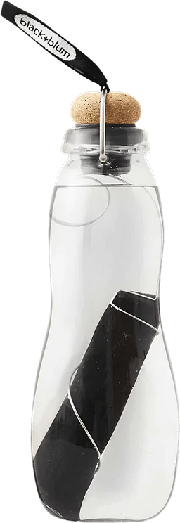 Water Bottle Glass & Charcoal Black