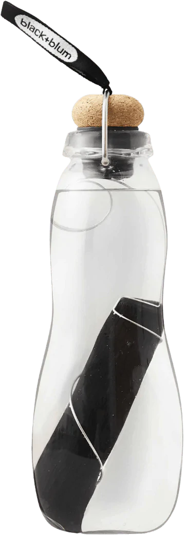 Water Bottle Glass & Charcoal Black