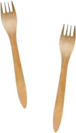 100 forks made of poplar wood