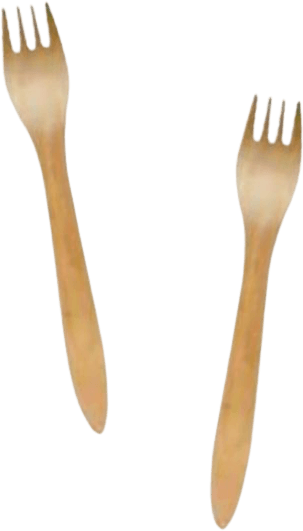 100 forks made of poplar wood