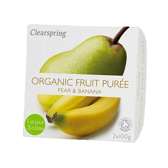 Clearspring - Compote Poire Banane (sans sucre ajouté) BIO 2x100g