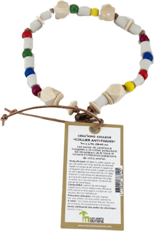 Anti-Teken Gekleurde Keramische Halsband S/M Hond