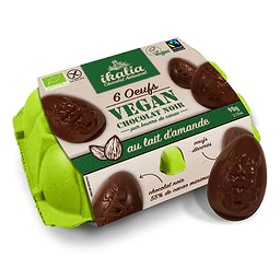 Box of 6 Vegan Almond Milk Chocolate Eggs Organic