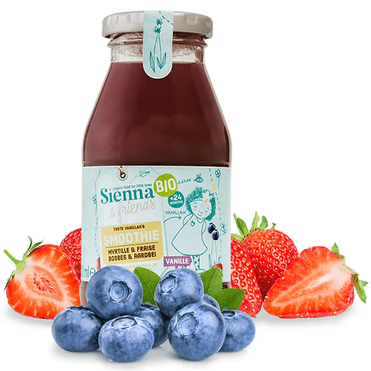 Blueberry, strawberry & vanilla Smoothie + 2 years Organic