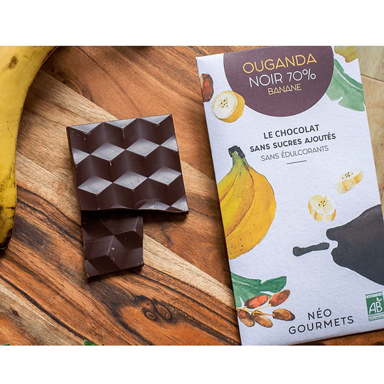 Chocolat Noir 70% Banane Sans Sucres Ajoutés