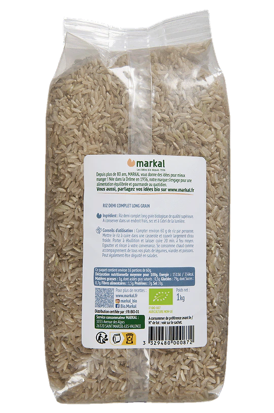 Semi-Complete Long Grain Rice Organic